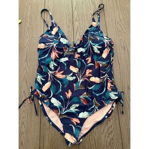 NWT Womens  Floral One-Piece Swimsuit With Adjustable Straps & Removable Cups -